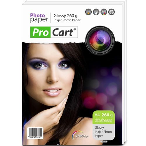 Fotopap�rs A4, glanc�ts 260g/m2, 10 loksnes